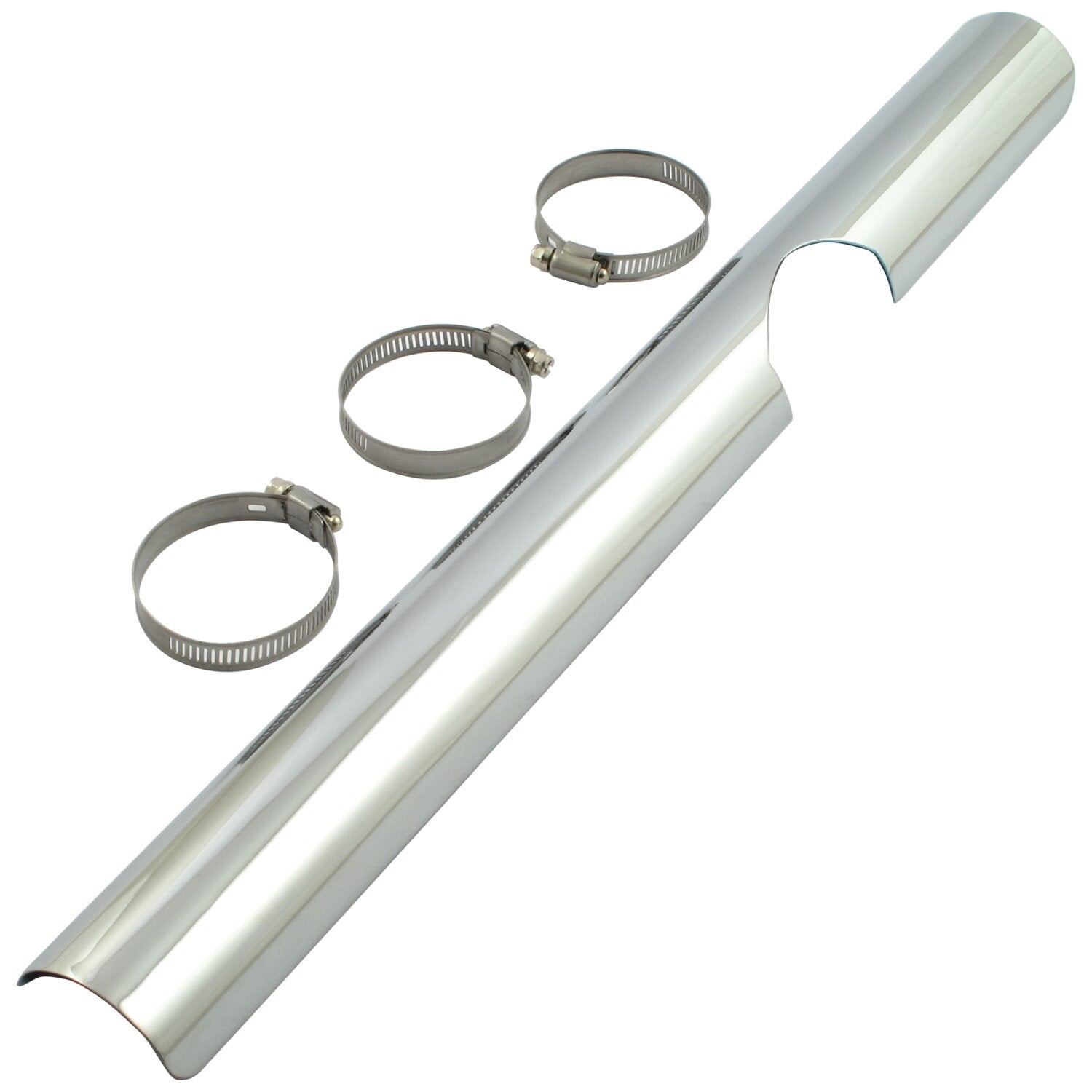 MCS FLT header heat shield lower right - Chrome