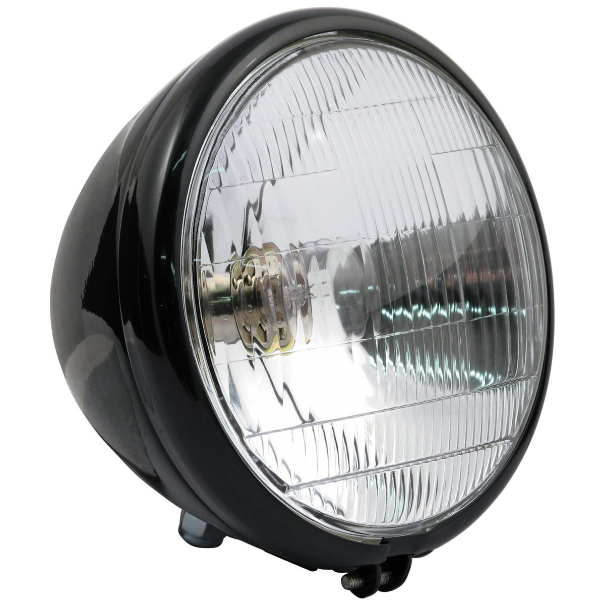 MCS 6-1/2" springer headlamp assembly - 6v - Black