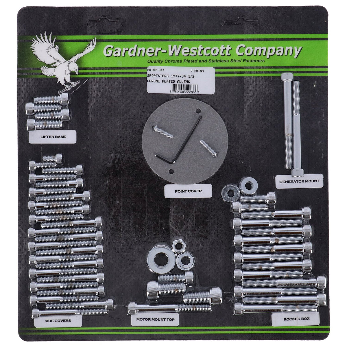 Gardner-Westcott Motor screw sets chrome allen