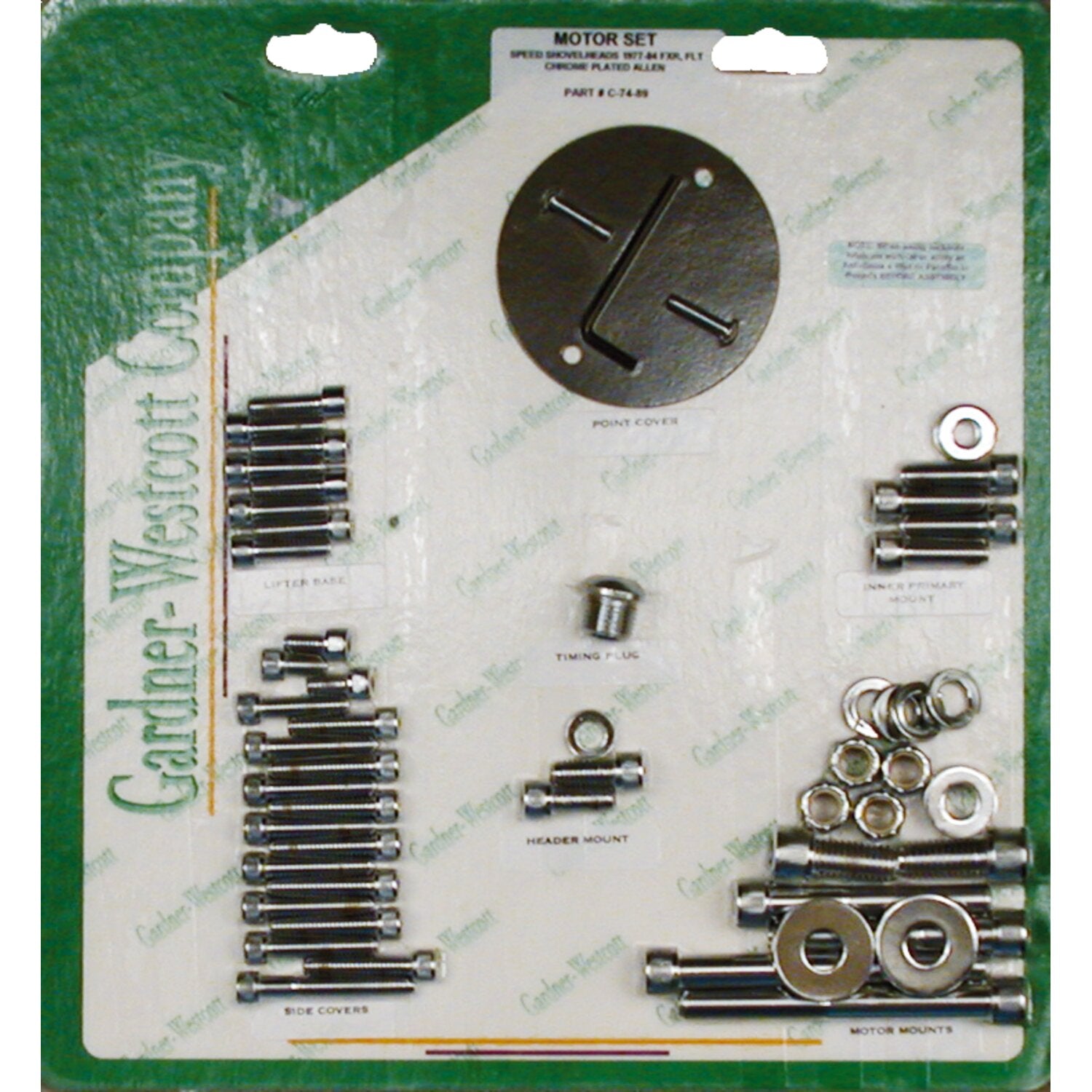 Gardner-Westcott Motor screw sets chrome allen
