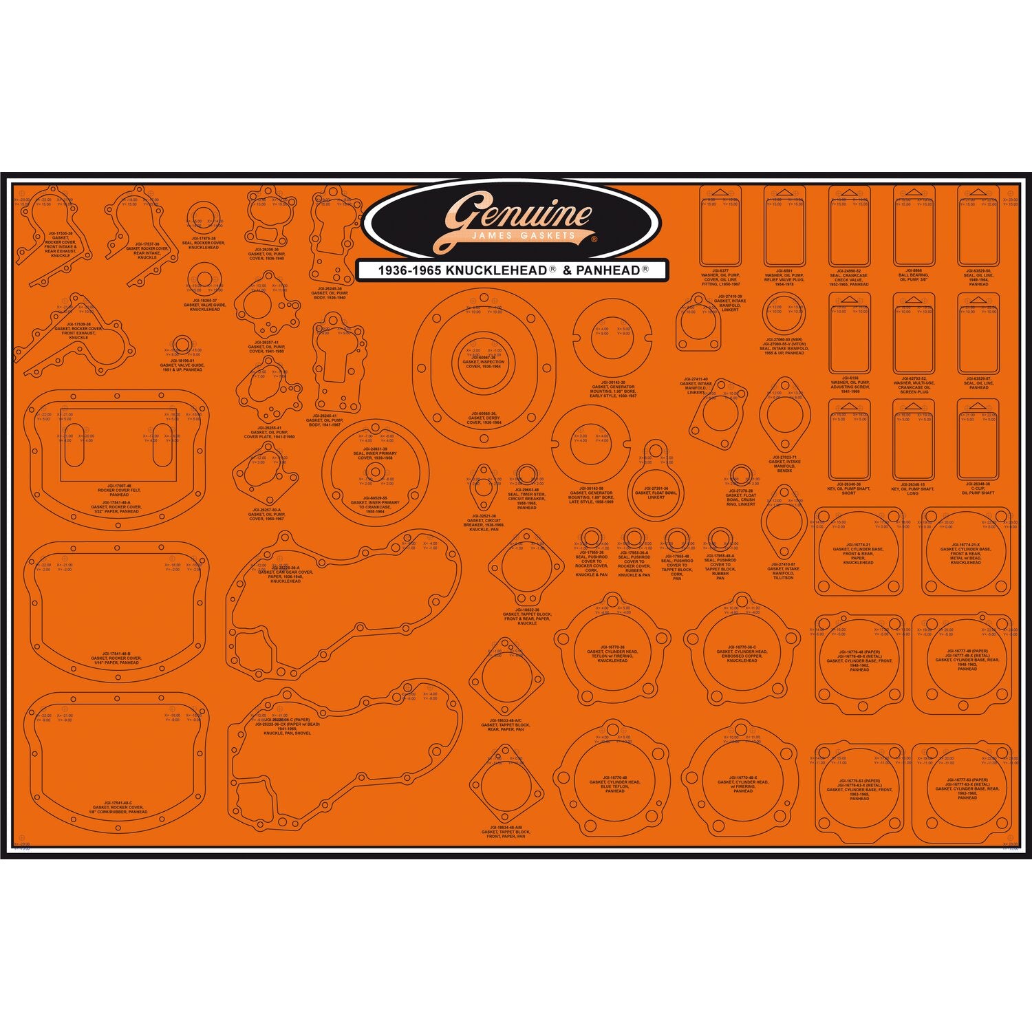 James gasket & seal board - Knuckle & Pan