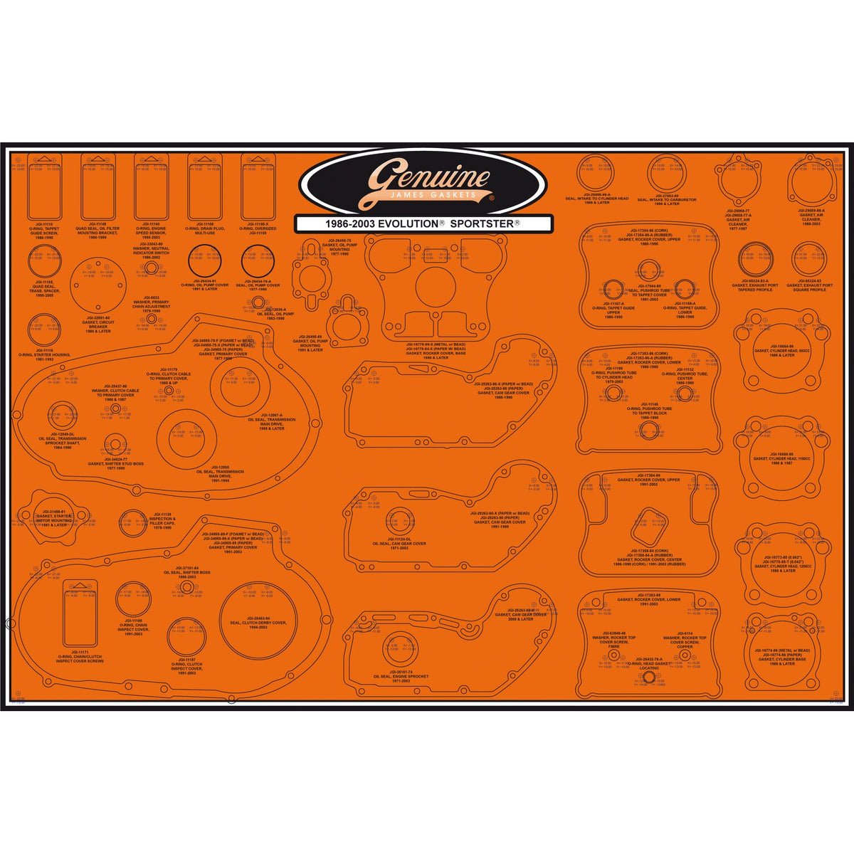 James gasket & seal board - 86-03 Evo Sportster