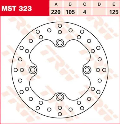 Trw Rund Fast Bromsskiva 220mm - Bak