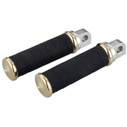 Kustom Tech K-Tech Fabric Tape rider foot pegs - Polished & Brass