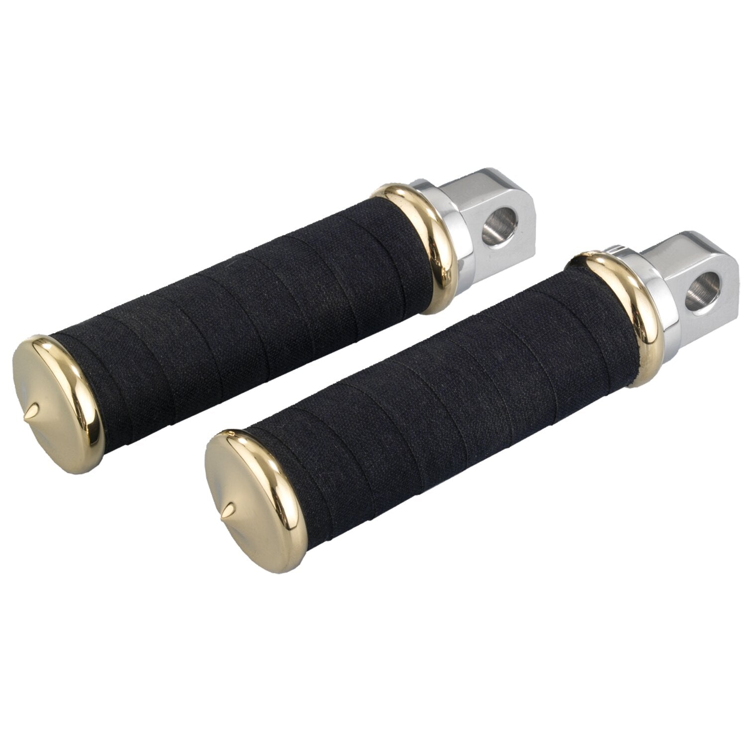 Kustom Tech K-Tech Fabric Tape rider foot pegs - Polished & Brass
