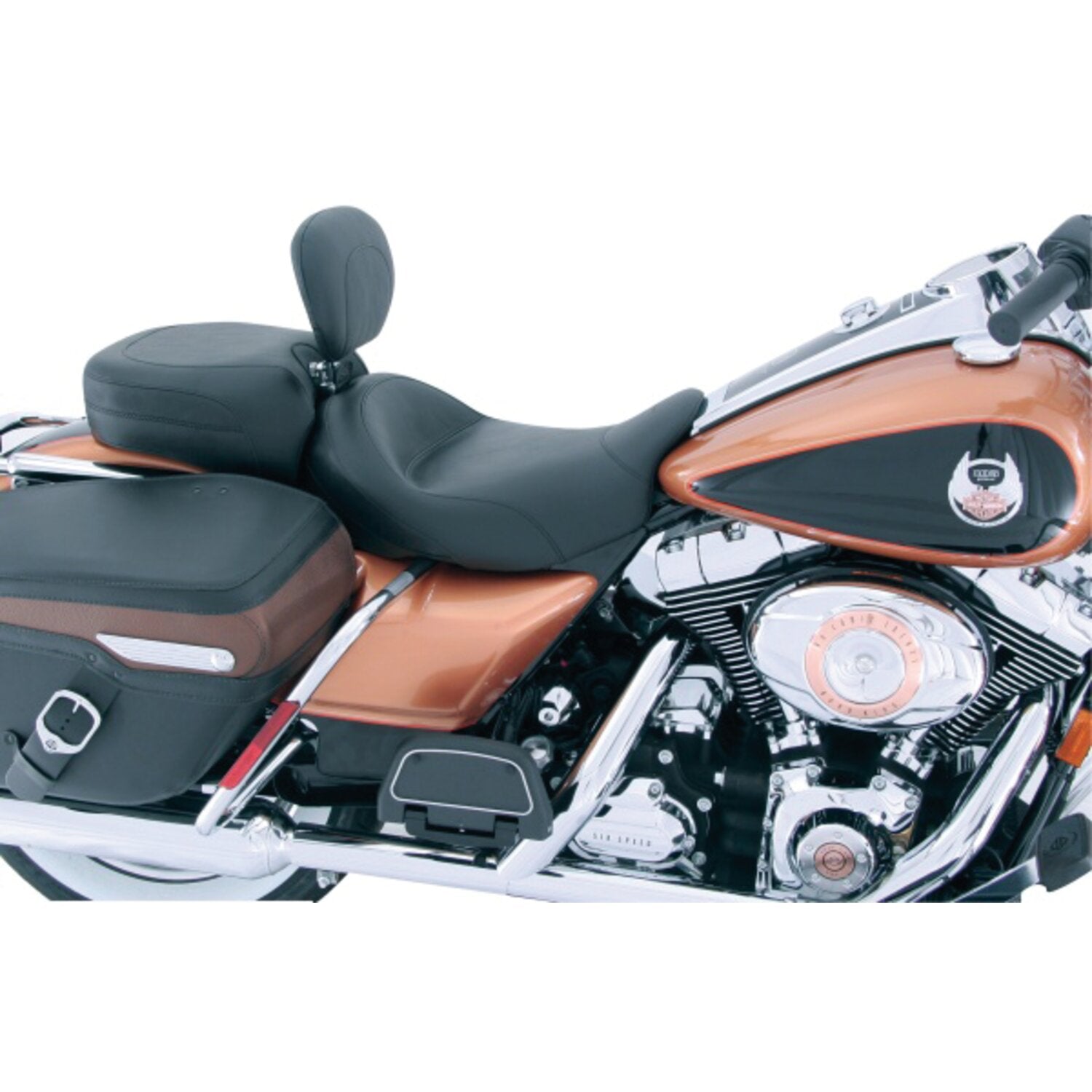 Mustang Standard Touring solo seat - With rider backrest