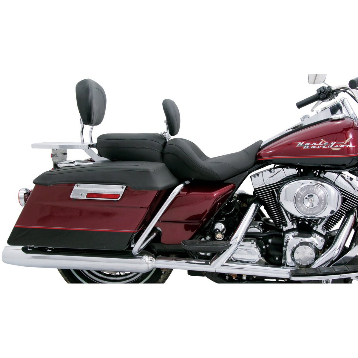 Mustang Lowdown Touring seat - With rider backrest