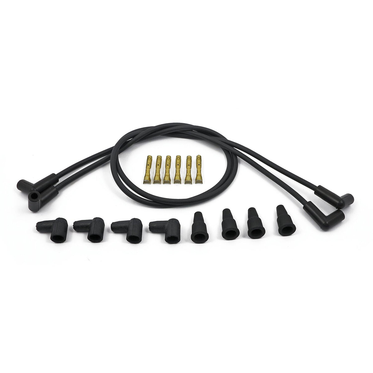 Compu-Fire 8mm spark plug 4 wire set universal - Black