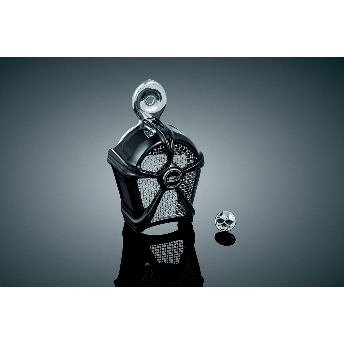 Kuryakyn Mach 2 horn cover - Black/chrome mesh insert