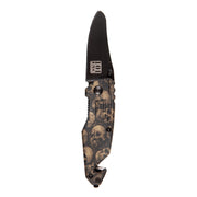 Army Surplus Knife skull & clip small black brown
