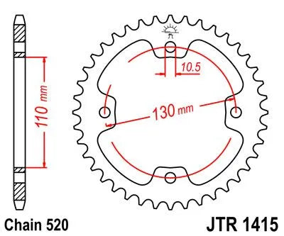 Jt Sprockets Steel Rear Sprocket 520-36t