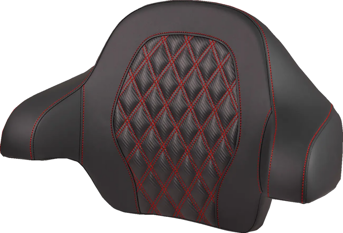 Saddlemen Tour Pak Lattice Stitch Backrest Pad Red Stitching