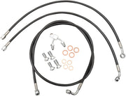 La Choppers Svart Flätad Bromsslang Kit Med ABS
