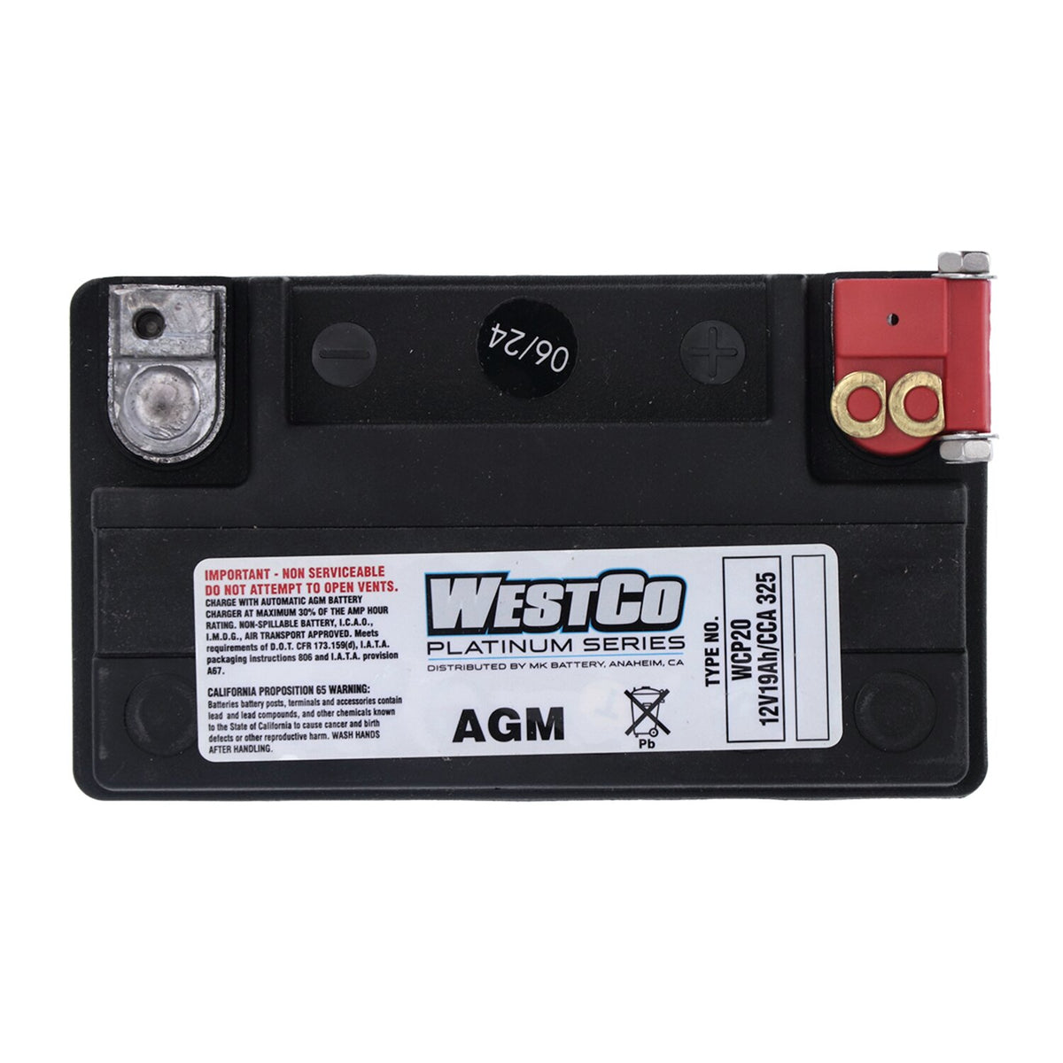 Westco sealed AGM battery - 12V 19Ah - 325CCA