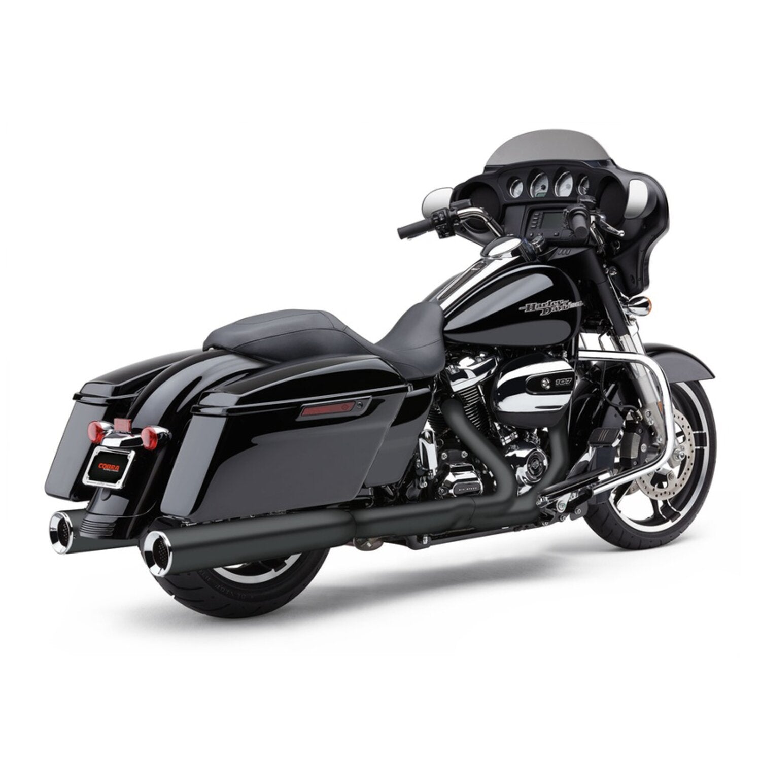 Cobra Powrflo 4-1/2" slip on mufflers - Black