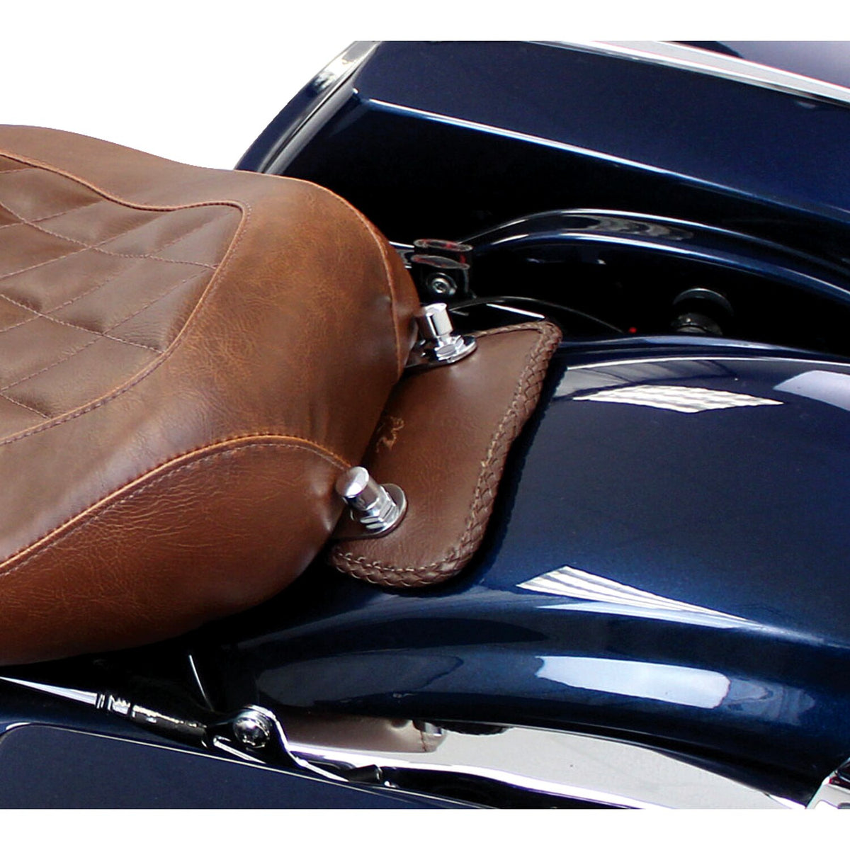 Mustang mini fender bib - Plain with braided edges - Brown