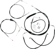LA CHOPPERS Black Vinyl Handlebar Cable Kit for Ape Hangers