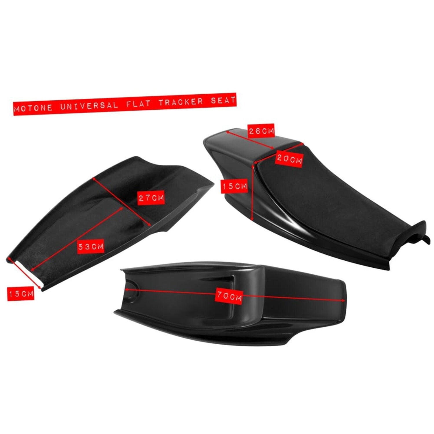 Motone Flat Tracker seat pan 'XS650 style'' black