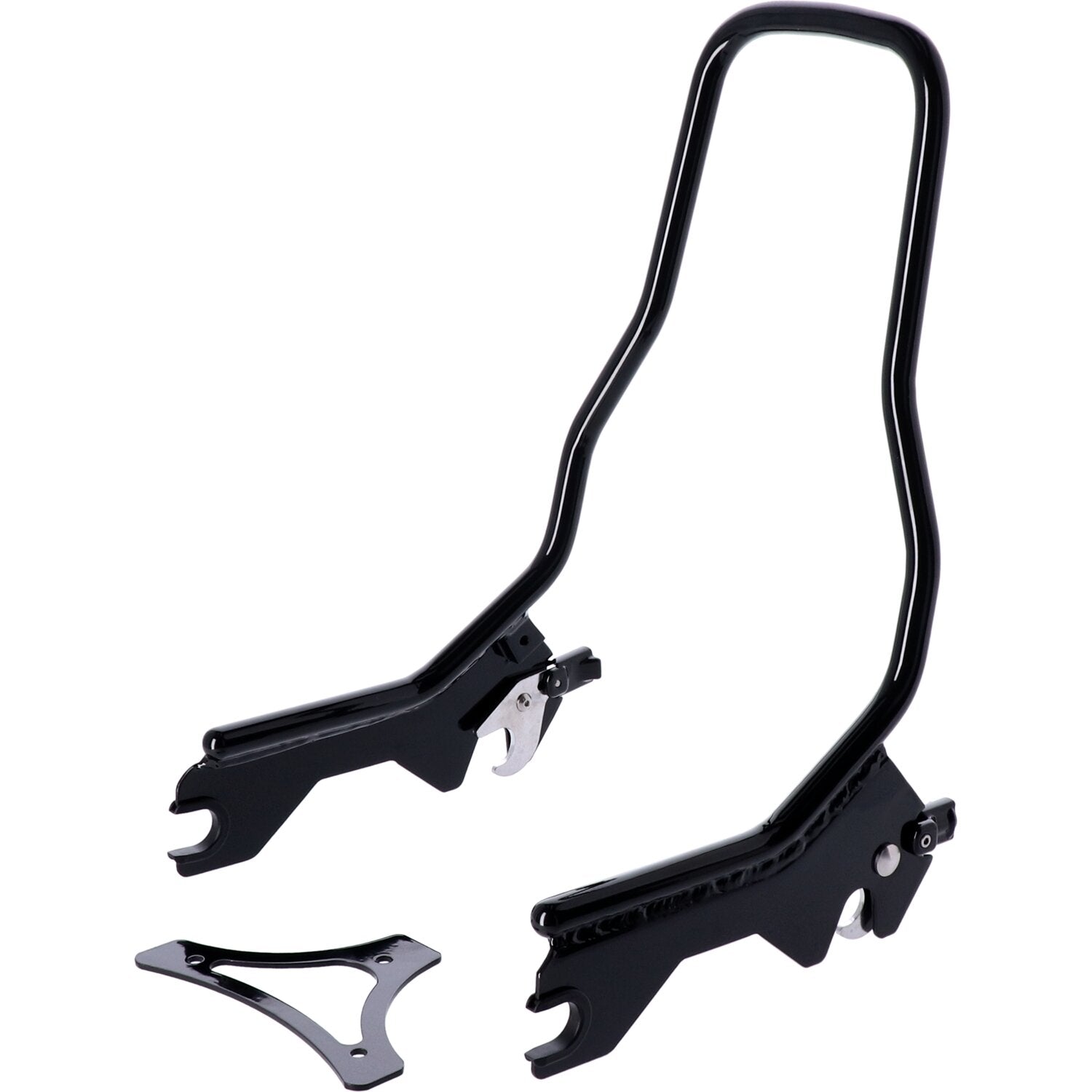 MCS Sissy bar kit 12" upright - Gloss black