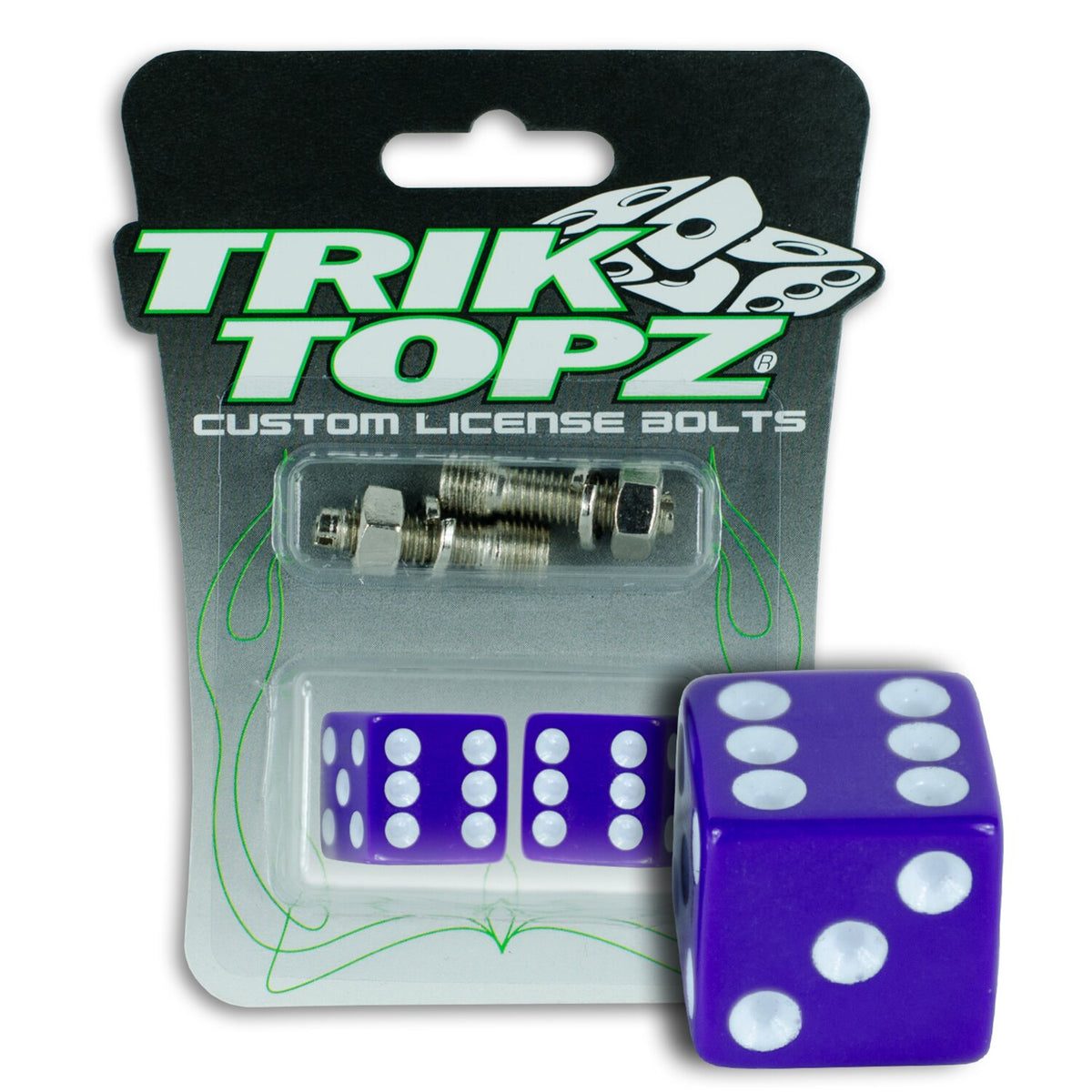 Trik Topz license plate mounts dice dark purple