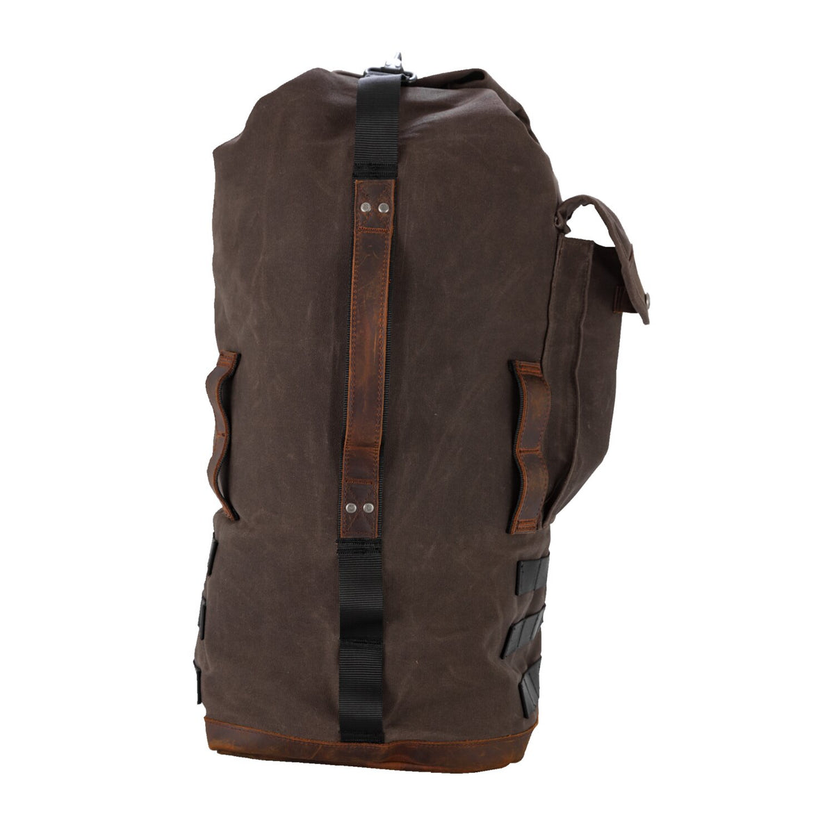 Burly Voyager sissy bar backpack dark oak