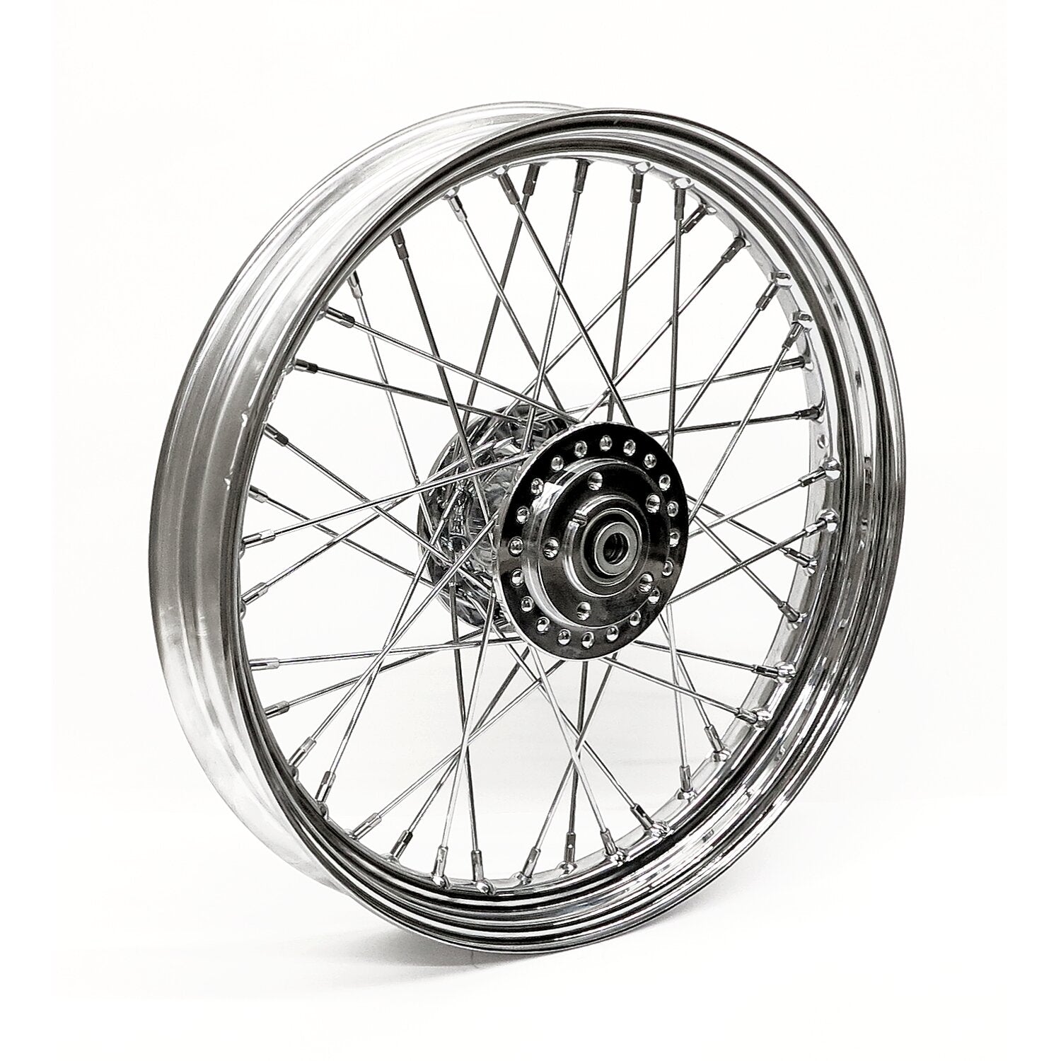 MCS 2.50 x 19 front wheel 40 spokes chrome