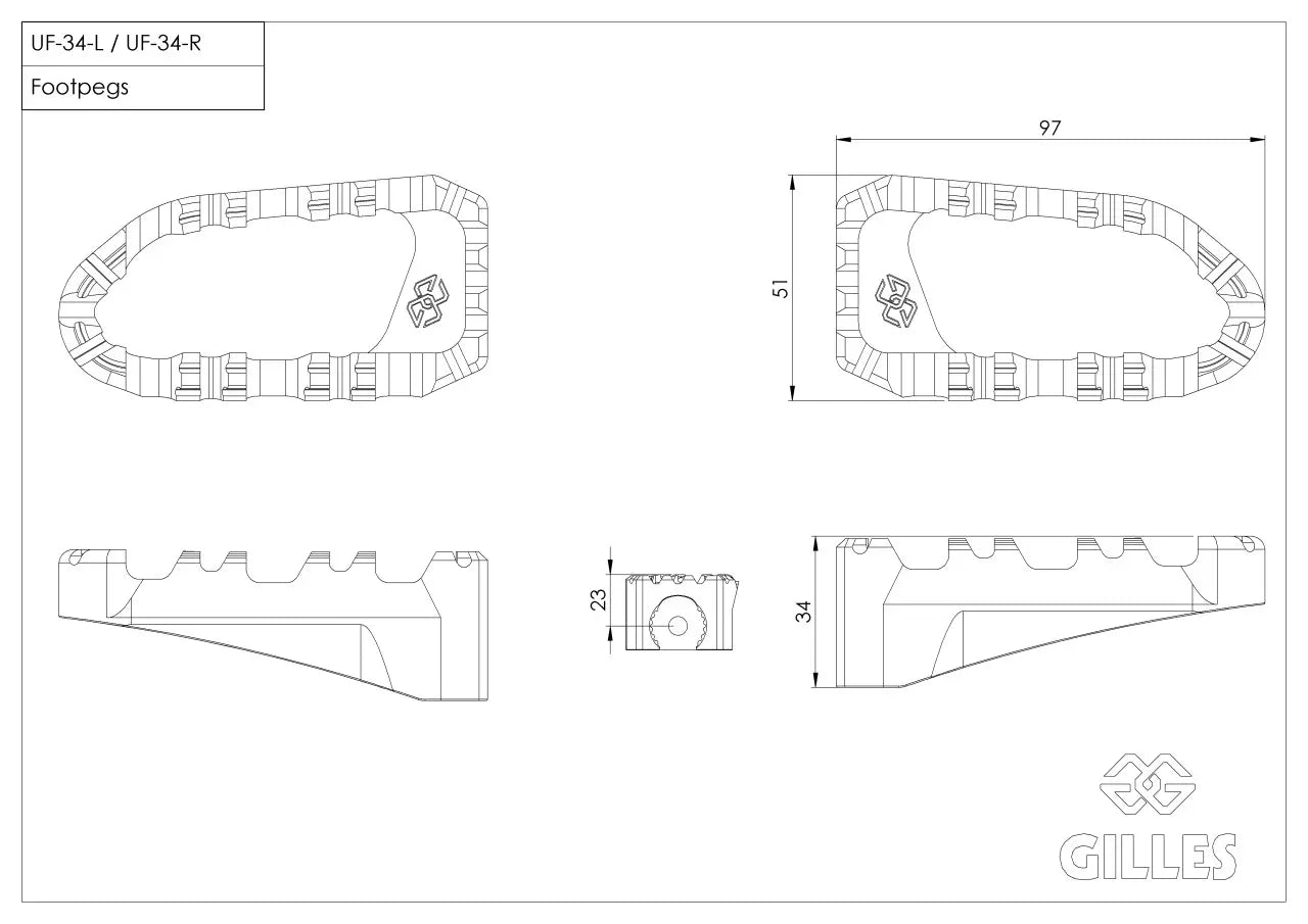 Gilles Tooling Pro Folding Footpegs for Driver