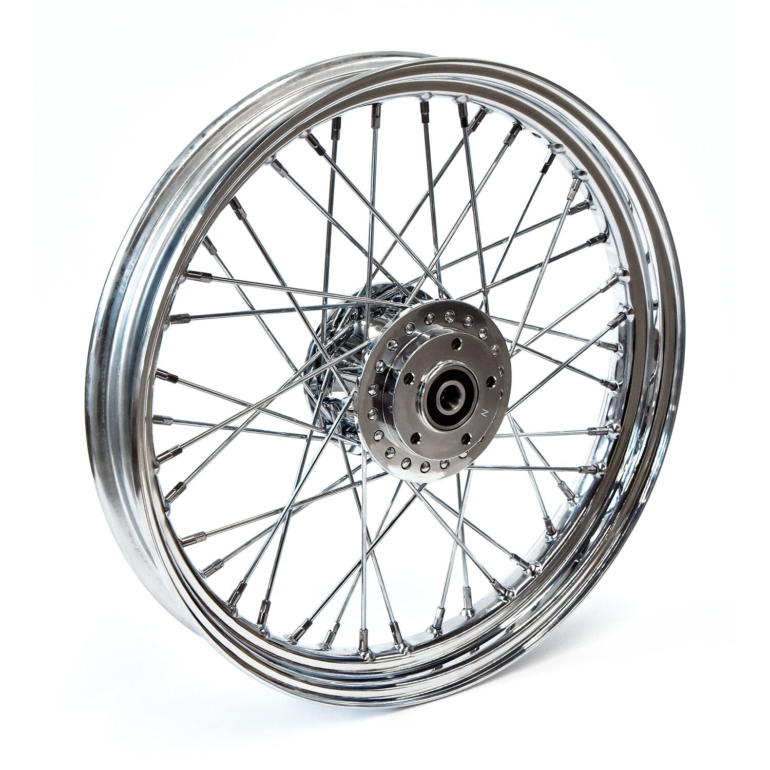 MCS 2.50 x 19 front wheel 40 spokes chrome
