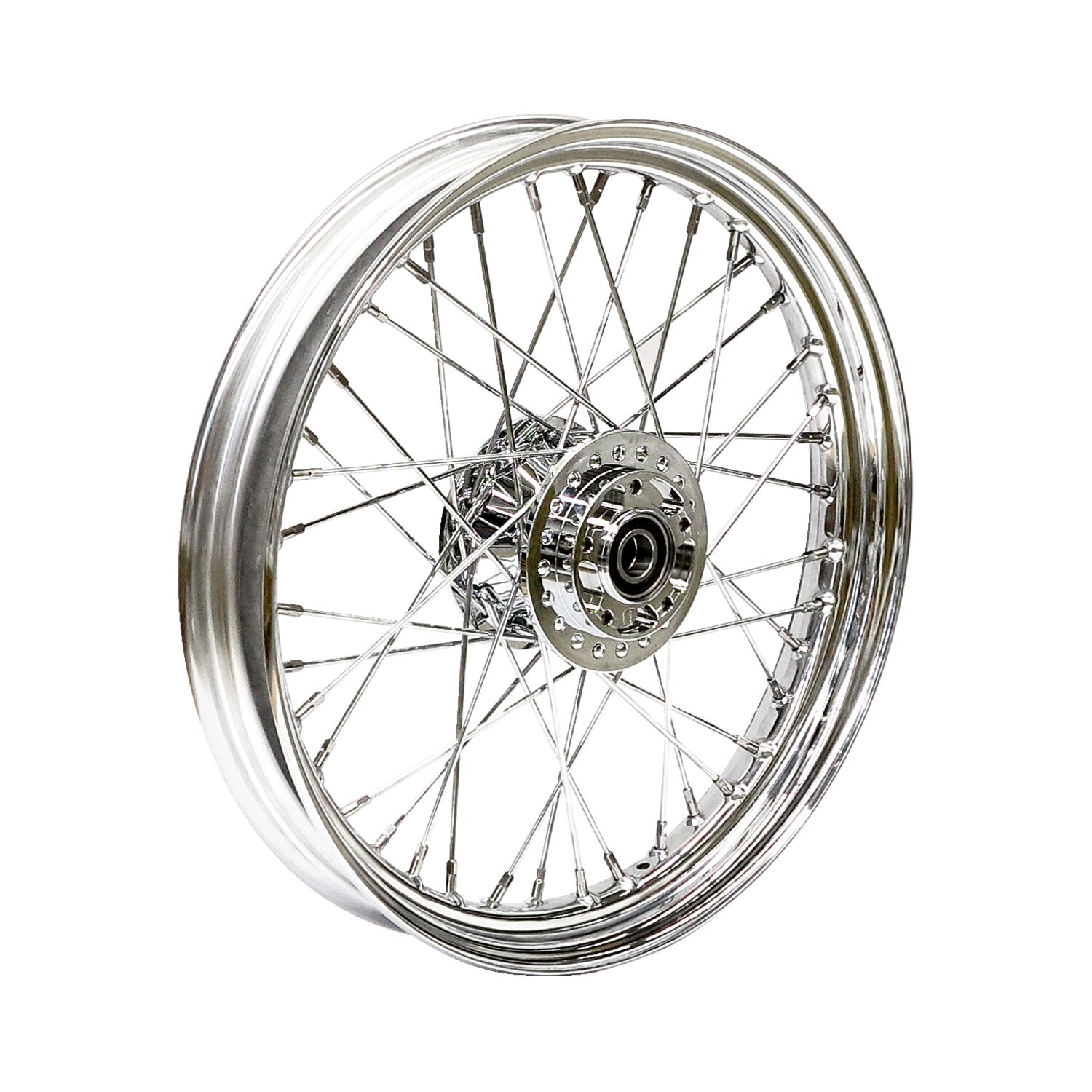 MCS 2.50 x 19 front wheel 40 spokes chrome