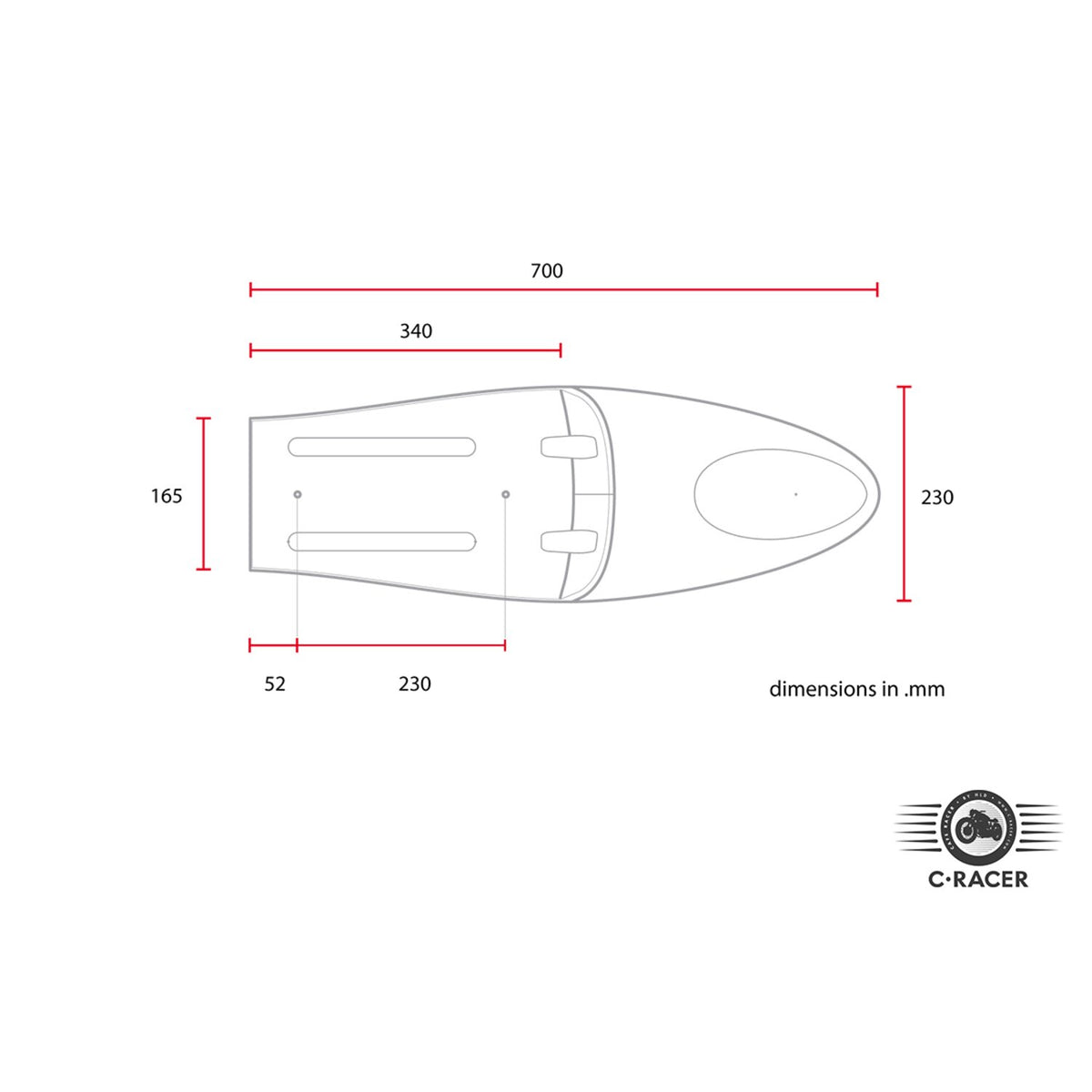 C-Racer universal Long Classic C seat black