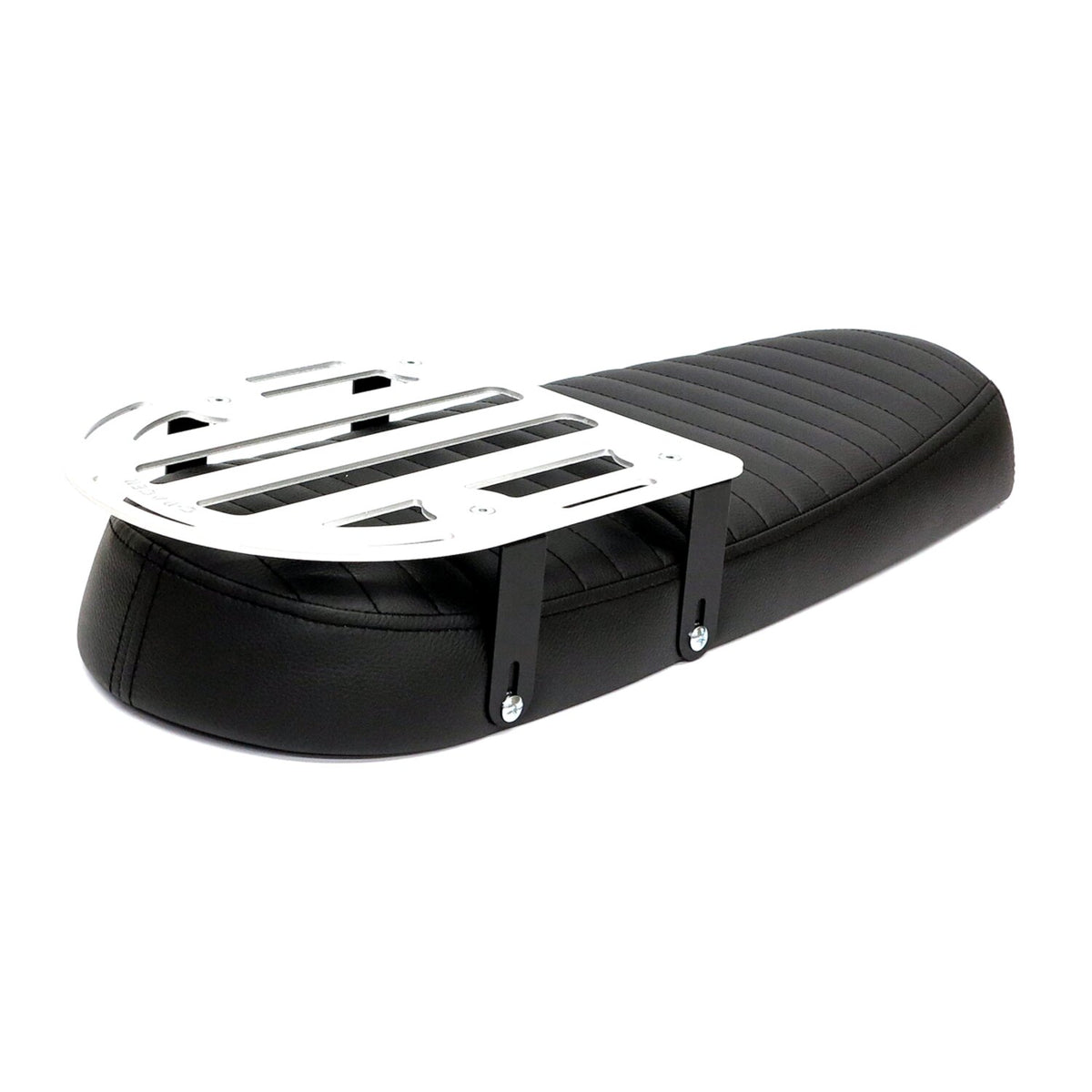 C-Racer Fat Scramsadle scrambler seat - With rack - Black