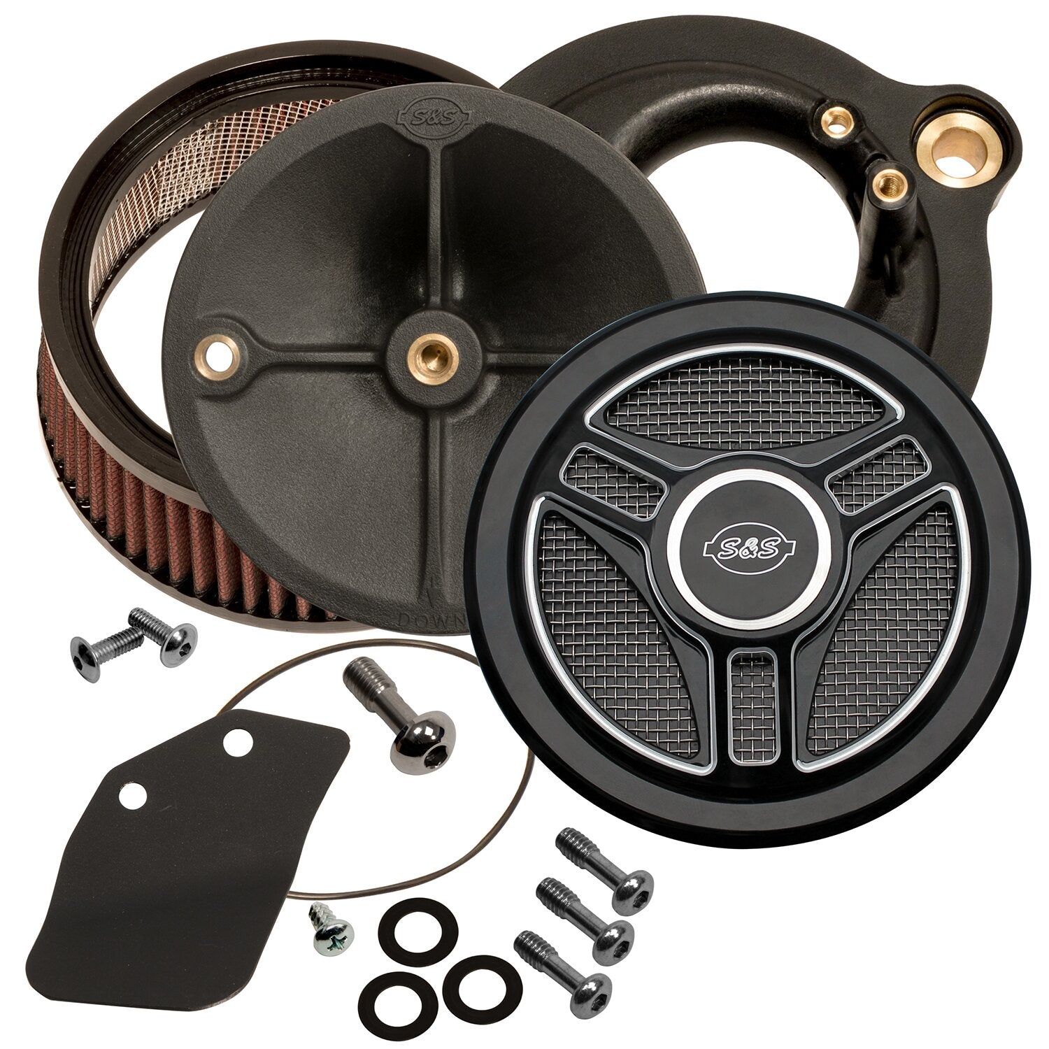 S&S Stealth Tri-Spoke air cleaner kit