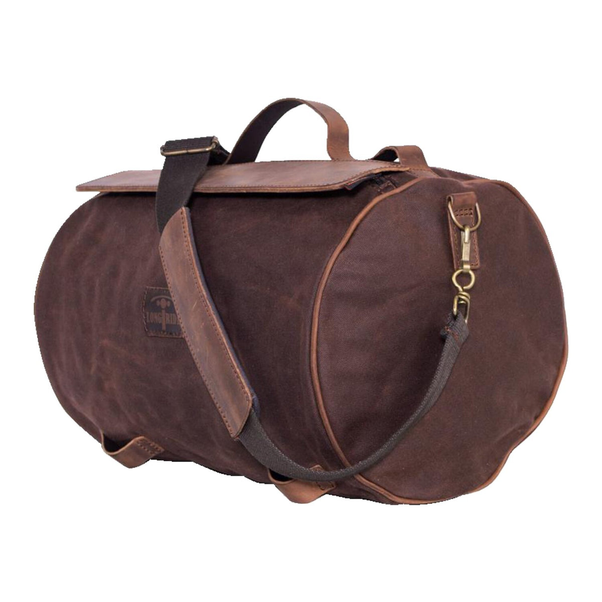 LongRide roll bag waxed cotton narrow - Brown wax