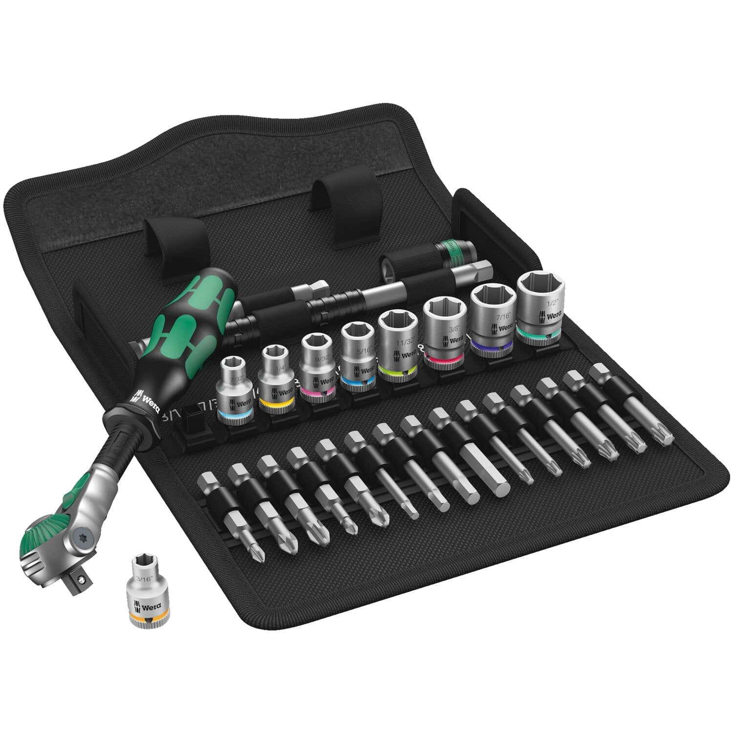 Wera Zyklop ratchet kit 28 pcs - 1/4" drive US Sizes