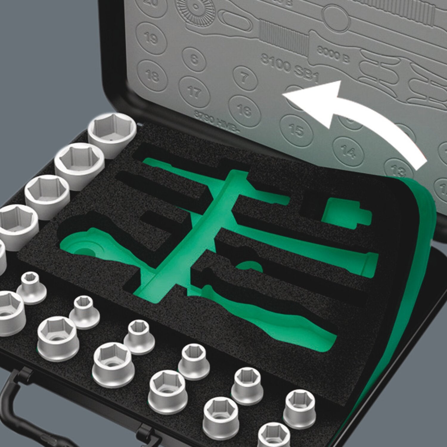 Wera 8100 SA 2 Zyklop Speed Ratchet kit 1/4" drive - metric