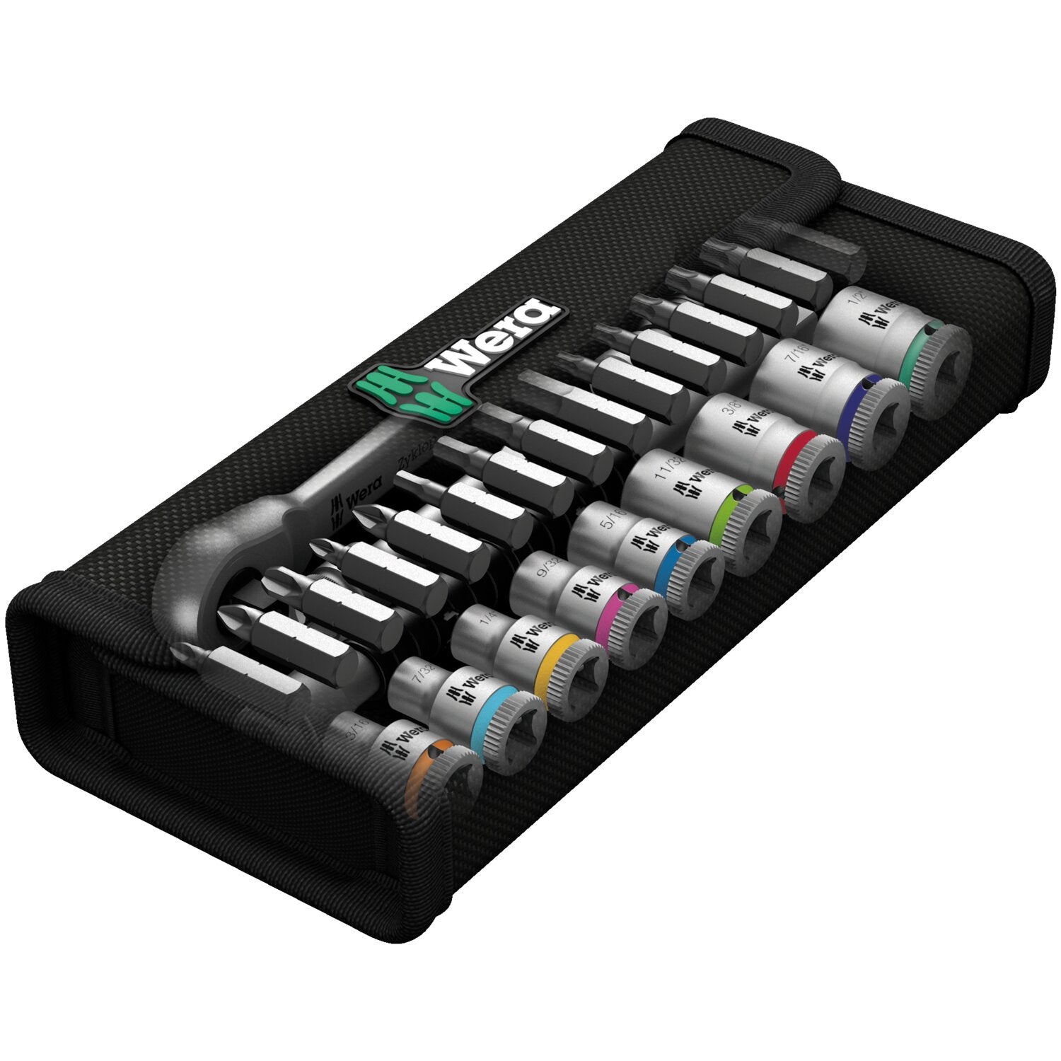 Wera Zyklop ratchet switch kit 28 pcs - 1/4" drive - US Sizes