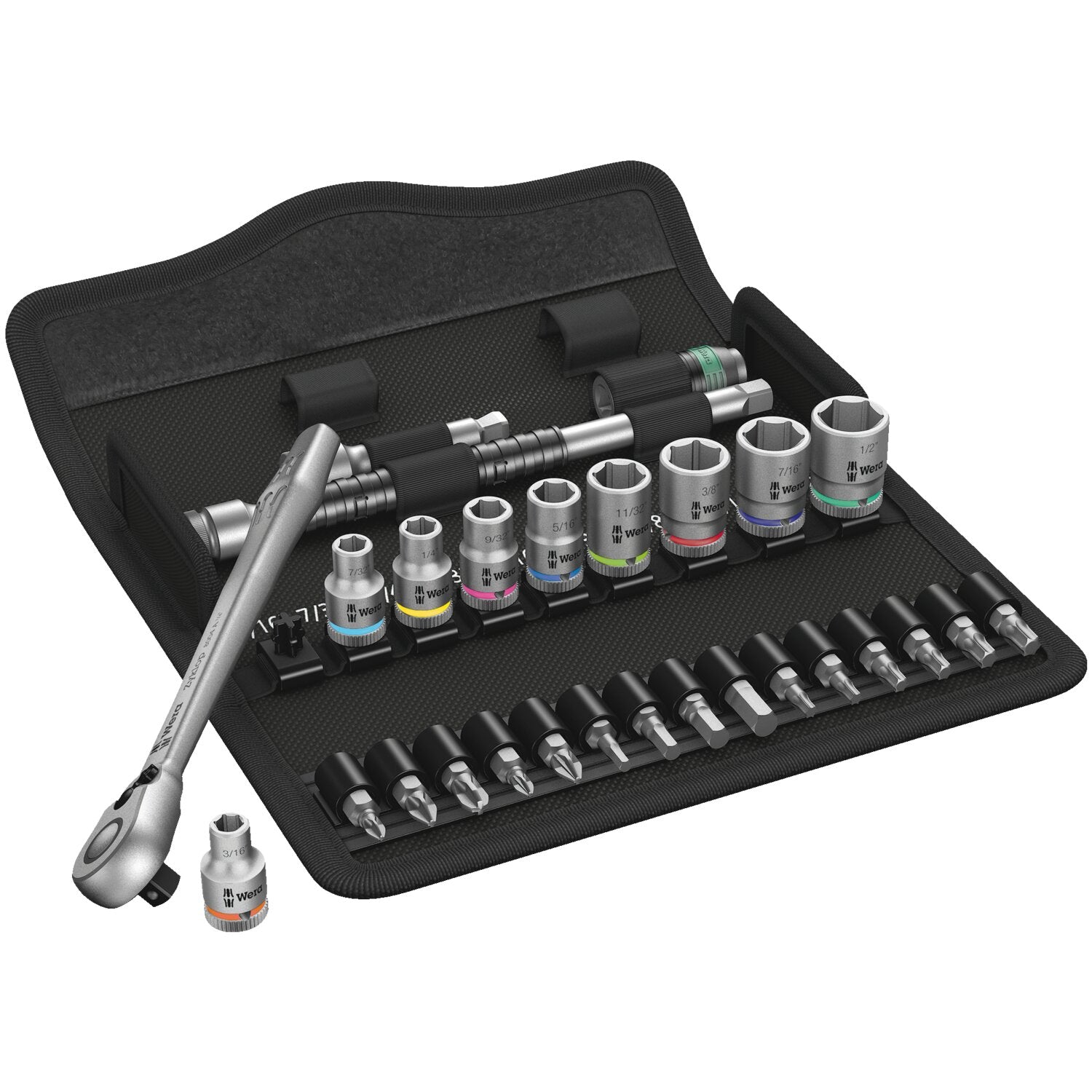 Wera Zyklop ratchet switch kit 28 pcs - 1/4" drive - US Sizes