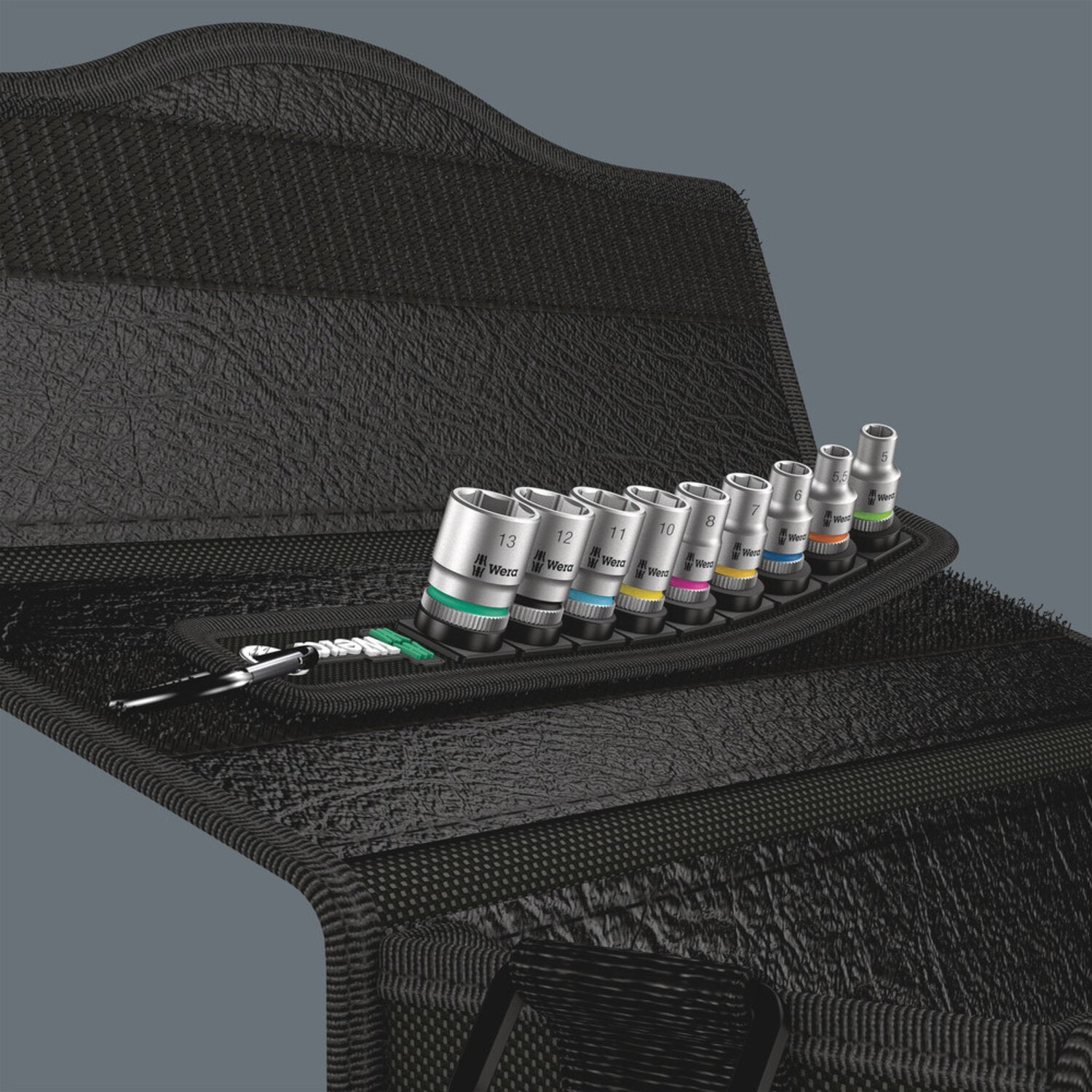 Wera socket belt with 1/4" drive hex sockets - Metric