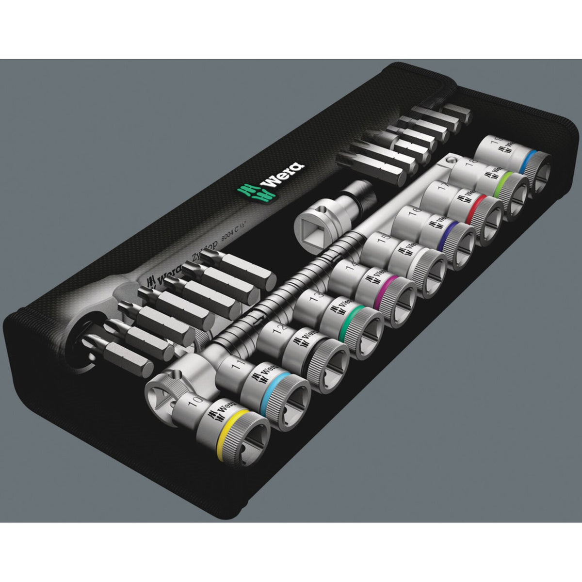 Wera Zyklop metal ratchet switch kit 1/2" drive Metric sizes