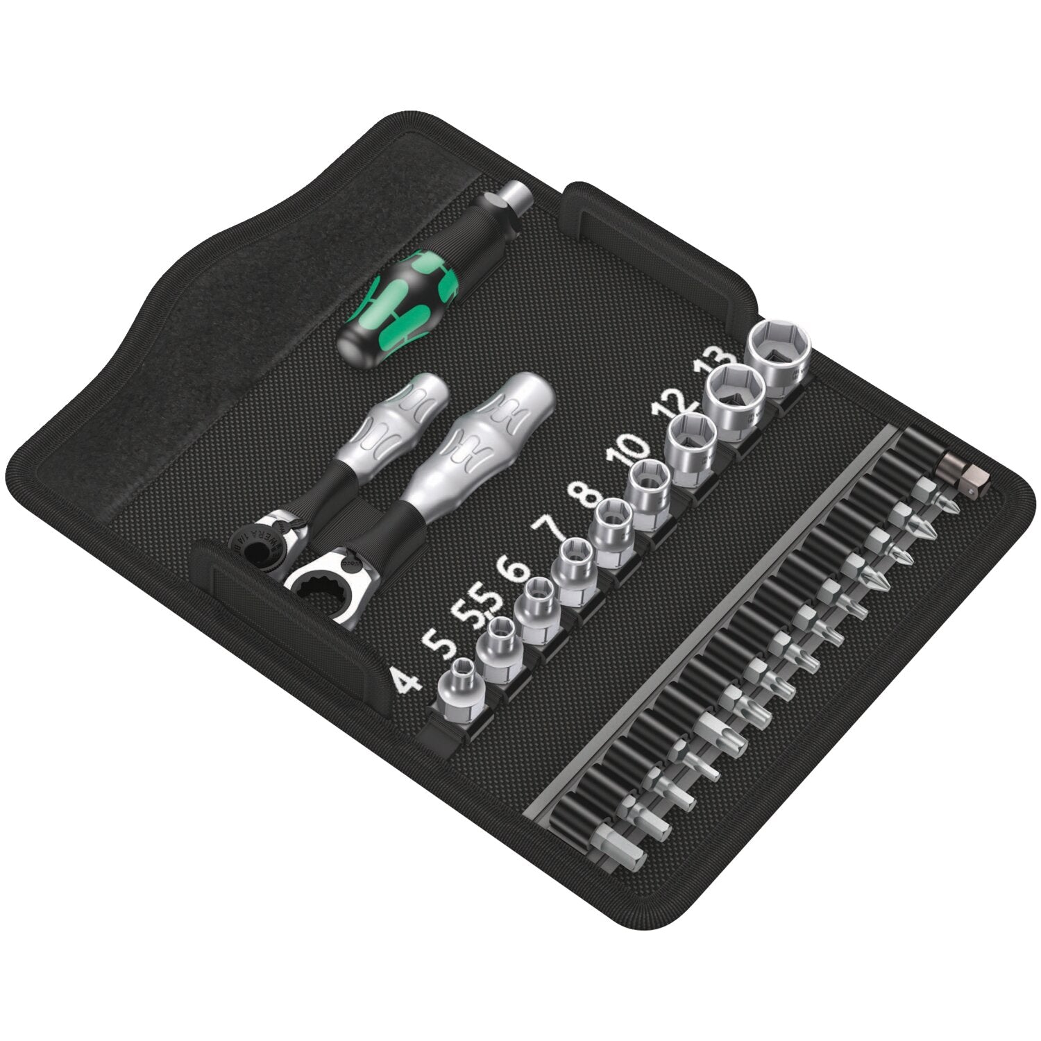 Wera Zyklop ratchet kit Kraftform Mini 2 1/4" drive Metric