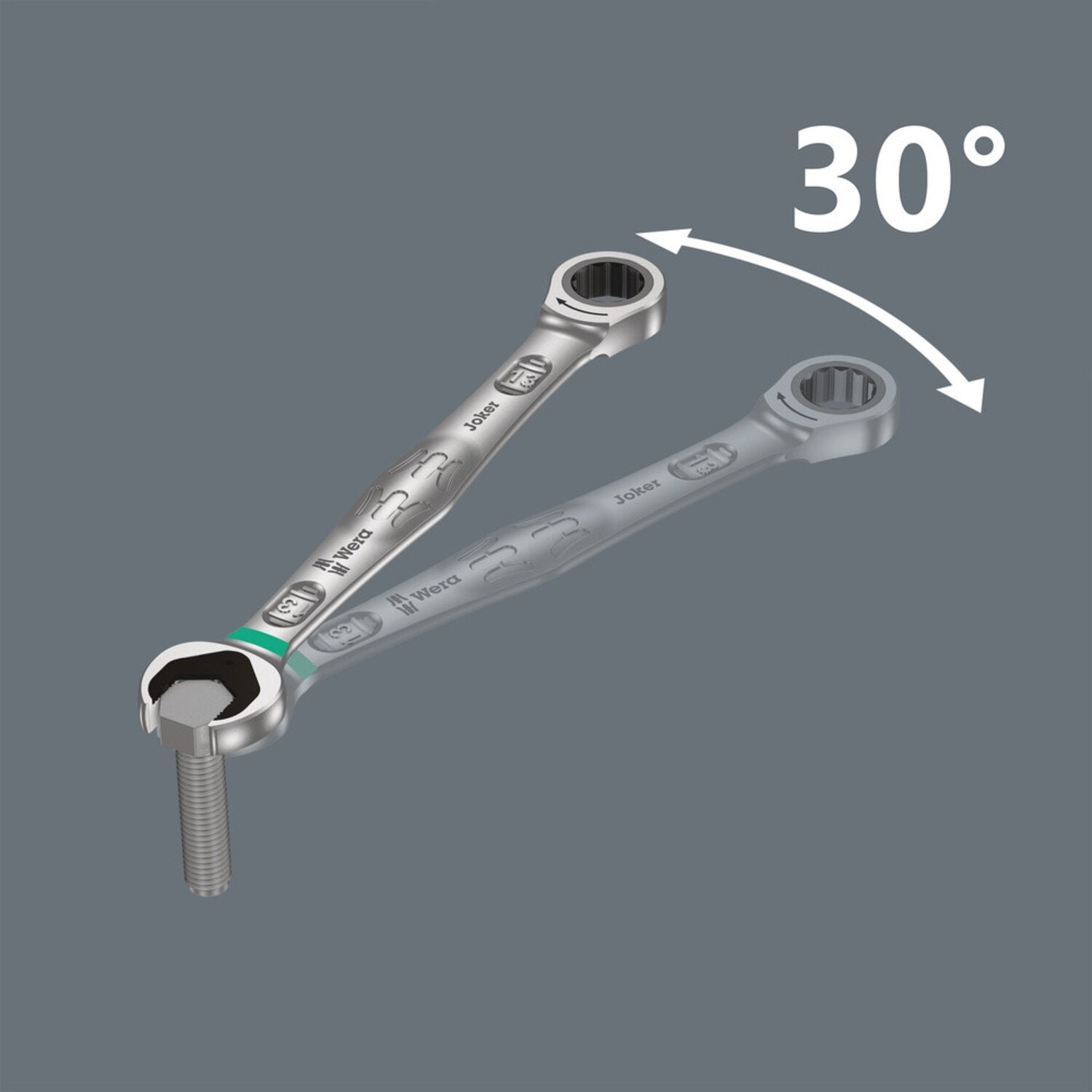 Wera ratcheting wrench open/ box end 7/16" Joker - US sizes