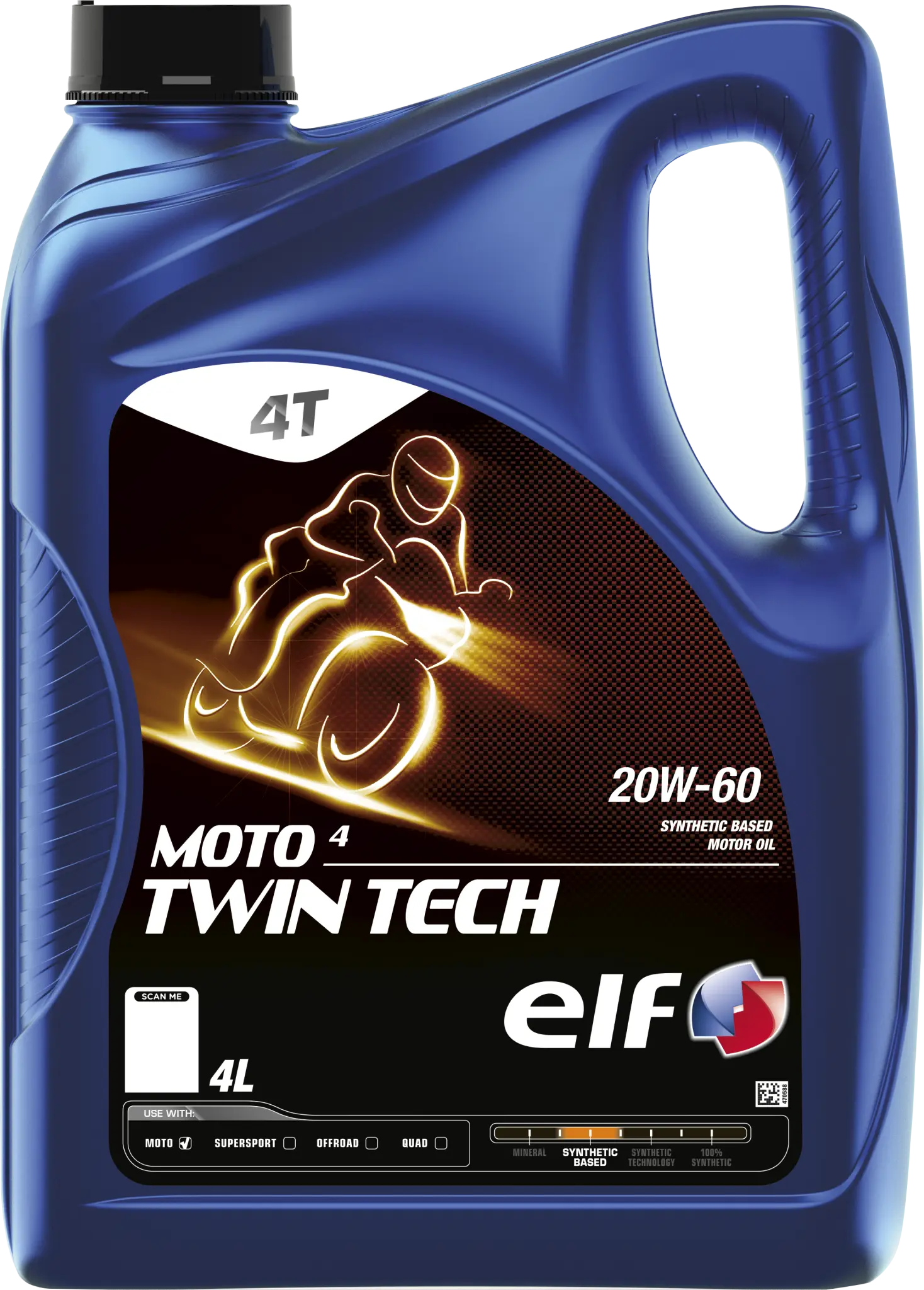 Elf Moto 4 Twin Tech 20w-60 4L Engine Oil