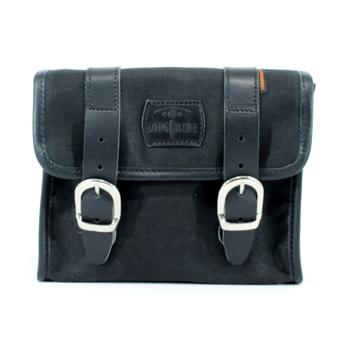 Longride 'Mini' waxed cotton saddlebag - Black