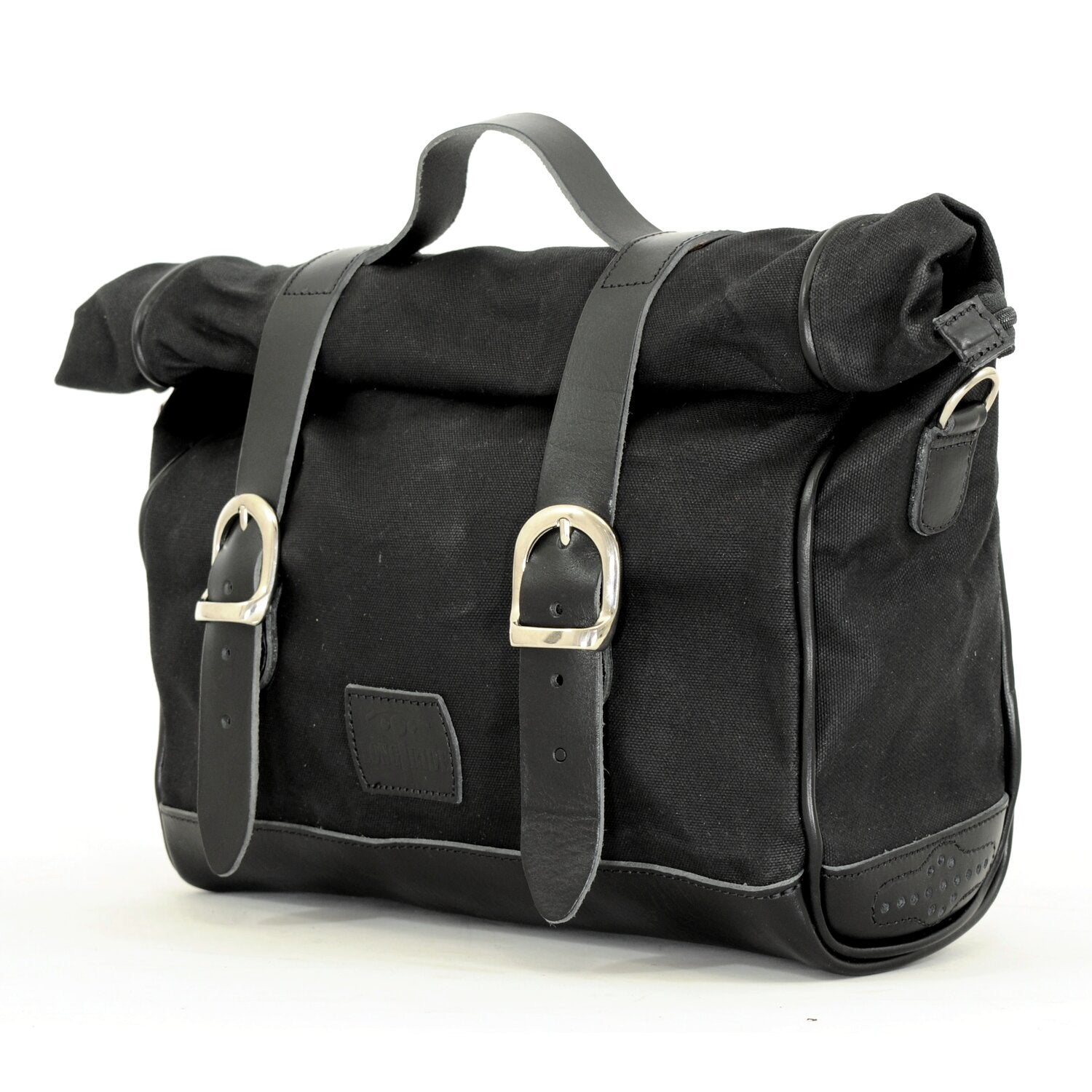 Longride 'Old Chopper' waxed cotton saddlebag - Black