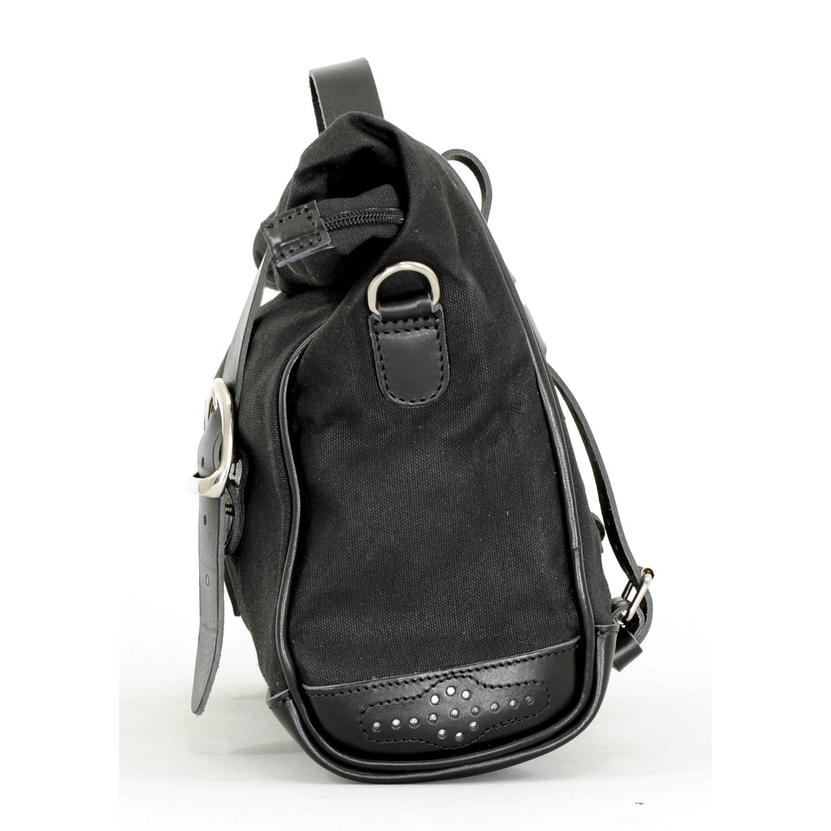 Longride 'Old Chopper' waxed cotton saddlebag - Black