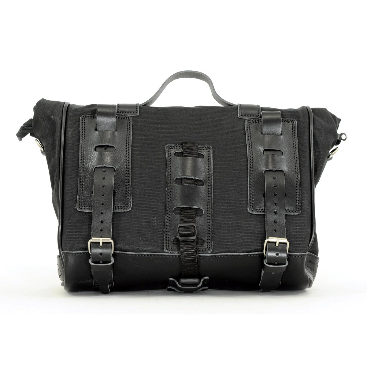 Longride 'Old Chopper' waxed cotton saddlebag - Black