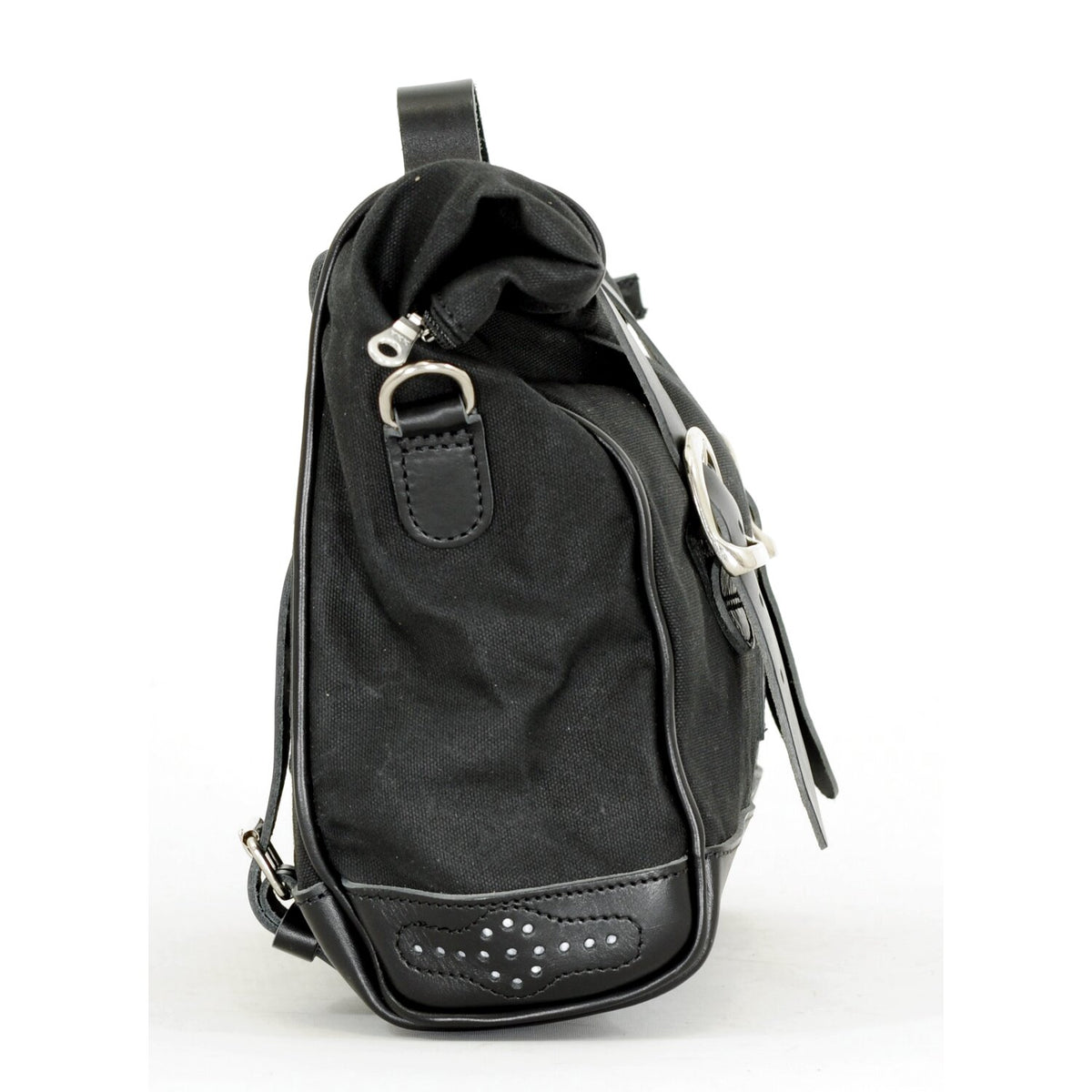 Longride 'Old Chopper' waxed cotton saddlebag - Black