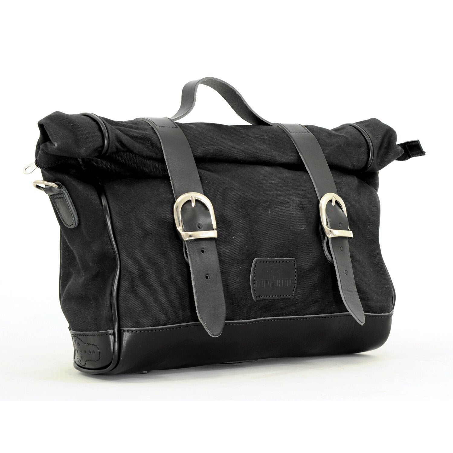 Longride 'Old Chopper' waxed cotton saddlebag - Black