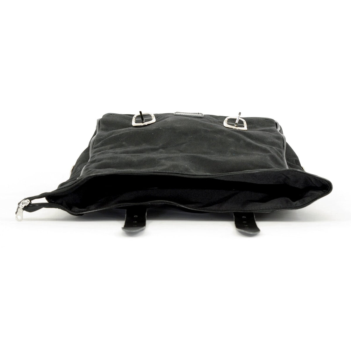 Longride 'Old Chopper' waxed cotton saddlebag - Black