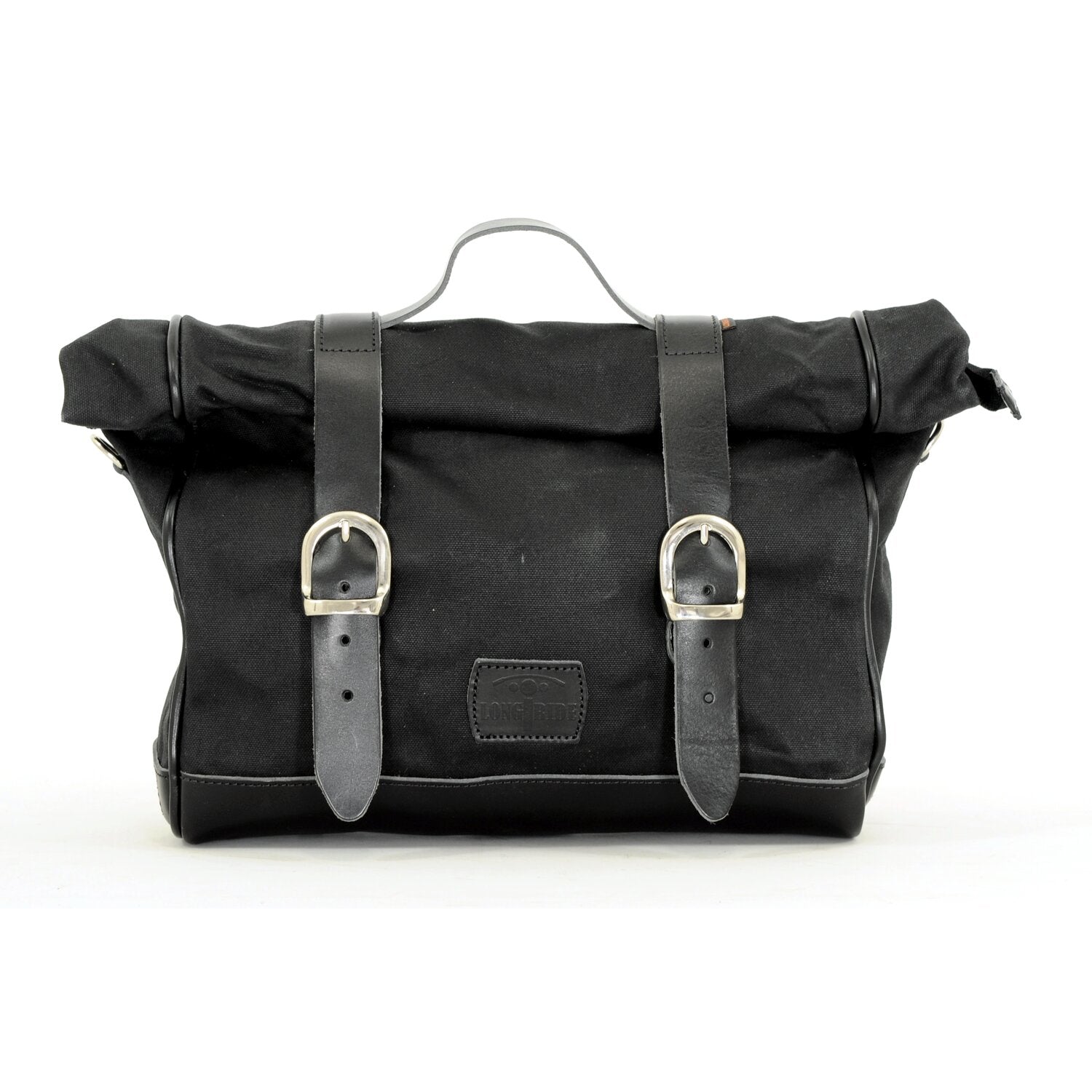 Longride 'Old Chopper' waxed cotton saddlebag - Black